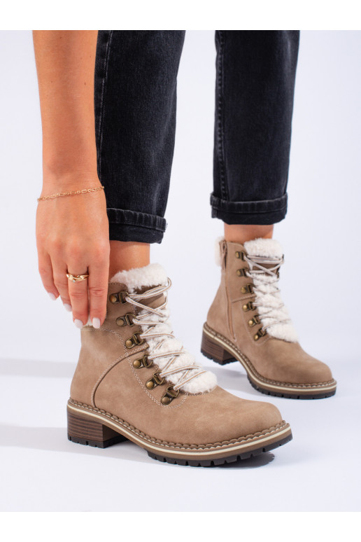 Dámské boty traperky s kožešinou