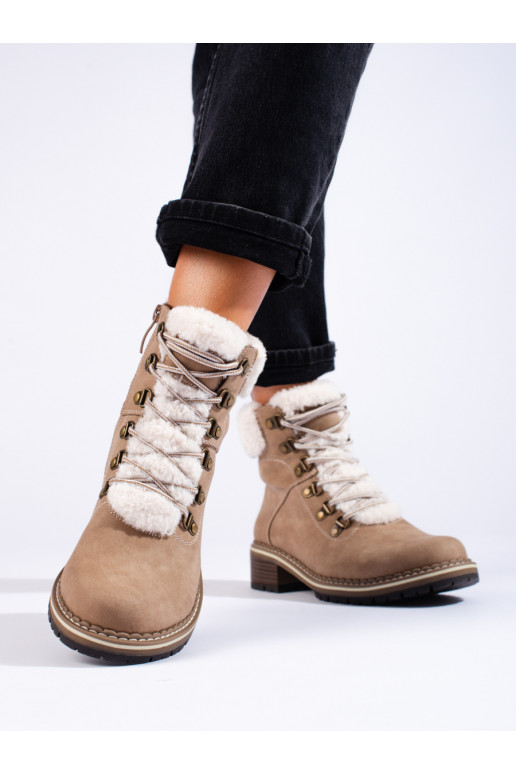 Dámské boty traperky s kožešinou