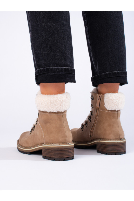 Dámské boty traperky s kožešinou