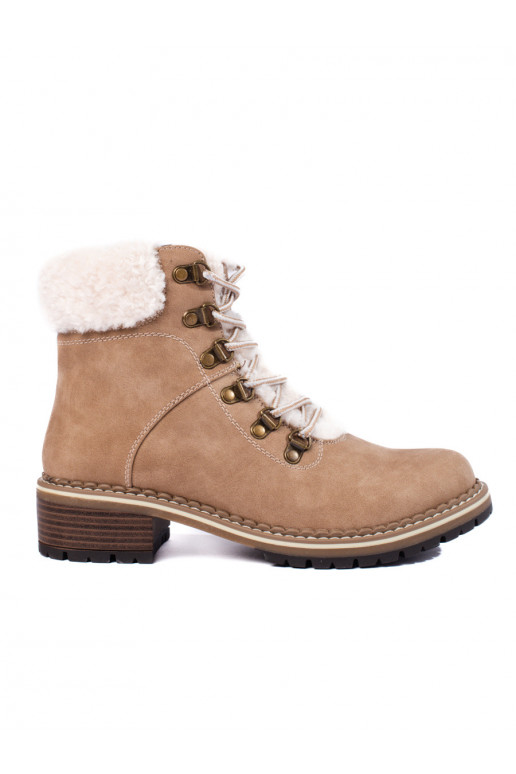 Dámské boty traperky s kožešinou