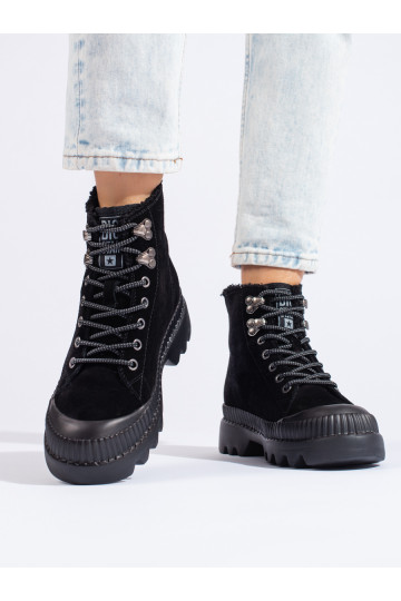 Černé traperky na platformě BIG STAR KK274522 2