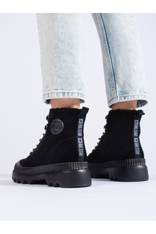 Černé traperky na platformě BIG STAR KK274522
