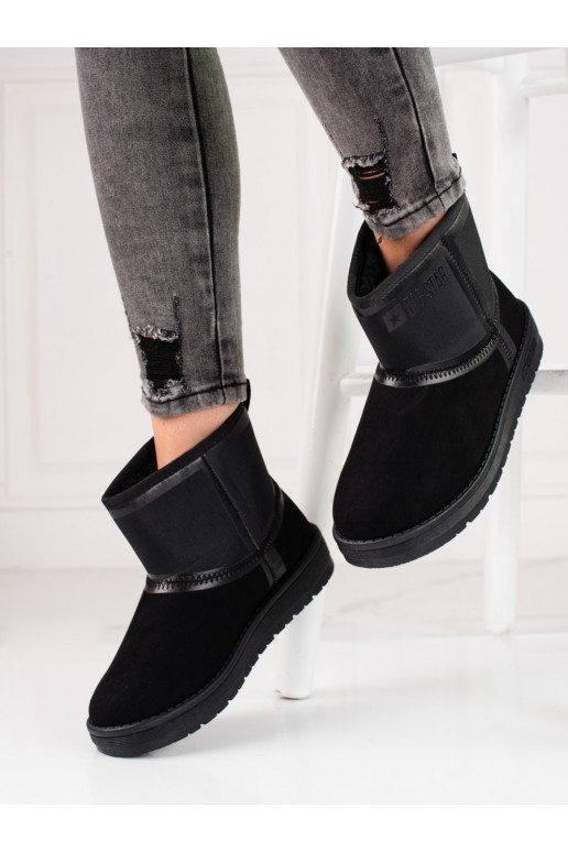 Černé semišové dámské krátké sněhule BIG STAR KK274614