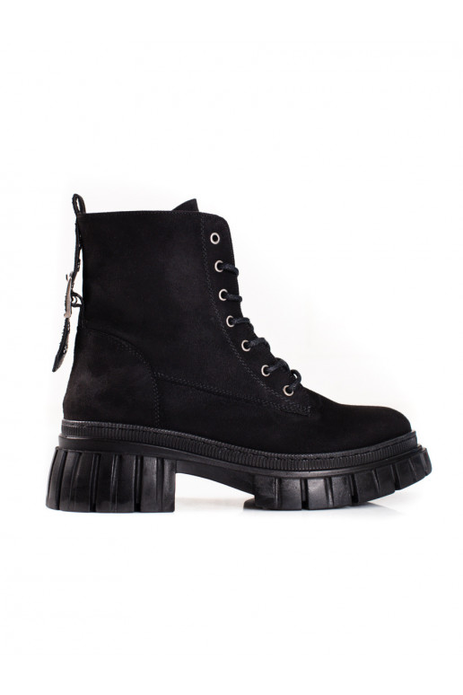 Dámské semišové kotníkové boty na platformě T.SOKOLSKI