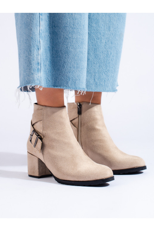 Semišové kotníkové boty na sloupku SOKOLSKI