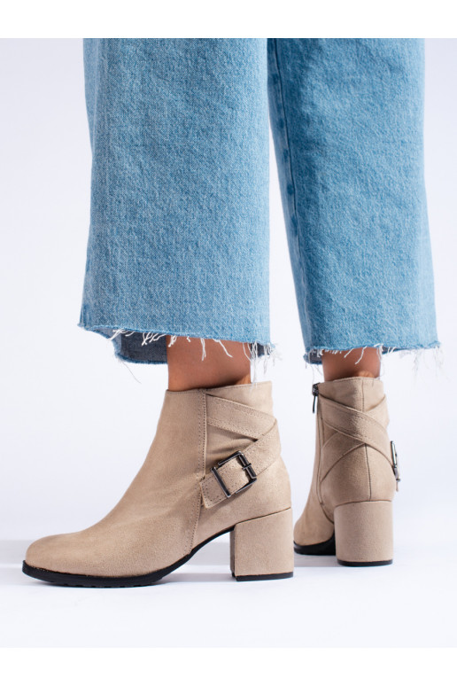 Semišové kotníkové boty na sloupku SOKOLSKI