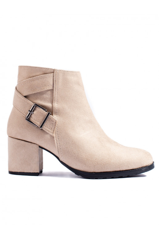 Semišové kotníkové boty na sloupku SOKOLSKI