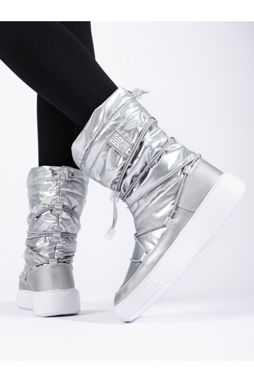 Dámské stříbrné zateplené sněhule BIG STAR KK274195