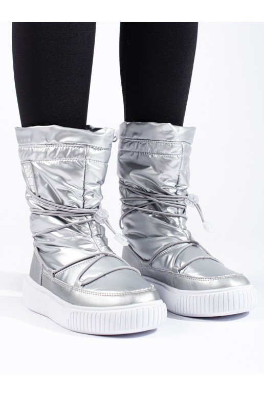 Dámské stříbrné zateplené sněhule BIG STAR KK274195