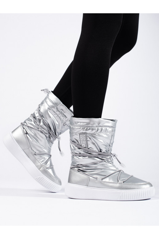 Dámské stříbrné zateplené sněhule BIG STAR KK274195