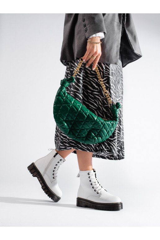 Dámské bílé šněrovací kotníkové boty BIG STAR KK274536