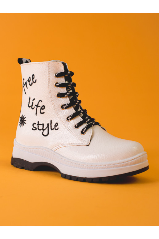 Bílé dívčí kotníkové boty POTOCKI