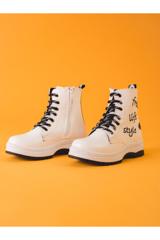 Bílé dívčí kotníkové boty POTOCKI