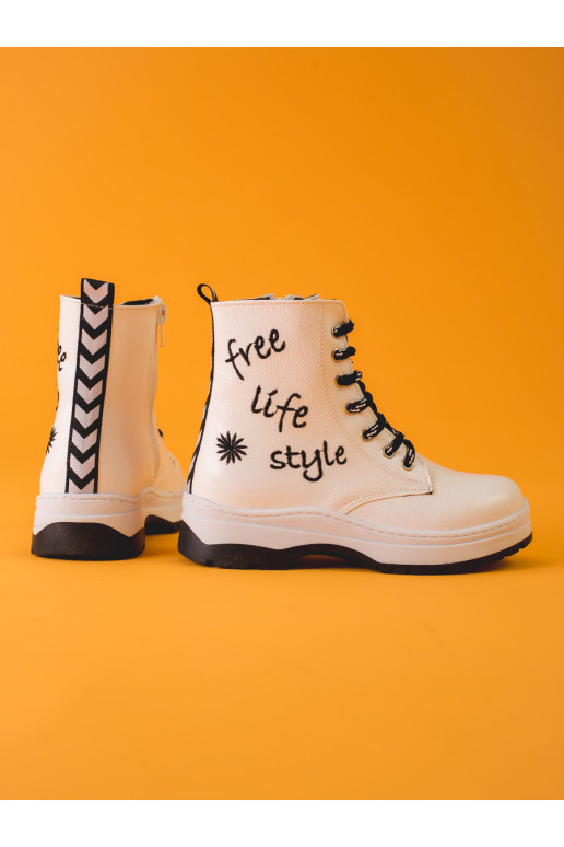 Bílé dívčí kotníkové boty POTOCKI