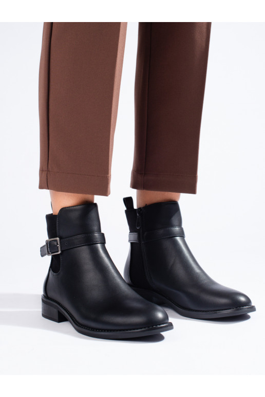 Klasické černé dámské kotníkové boty