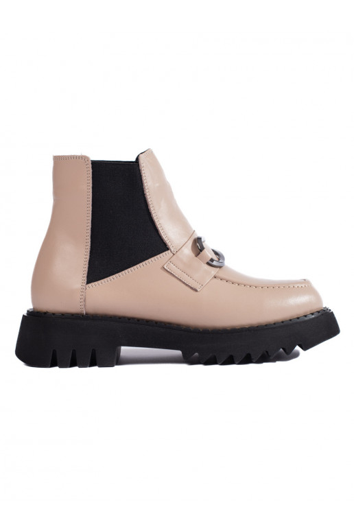 Dámské kožené kozačky na platformě