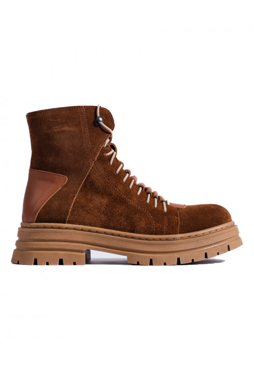 Hnědé boty z přírodní kůže