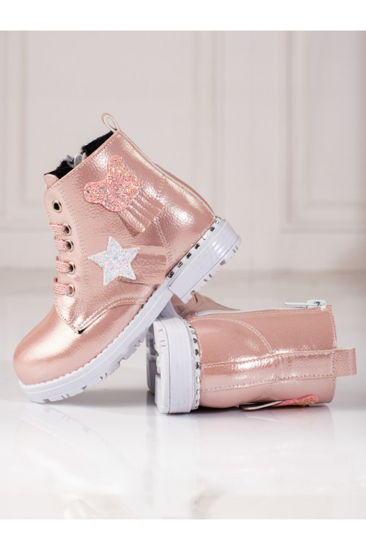 Dívčí kotníkové boty růžové