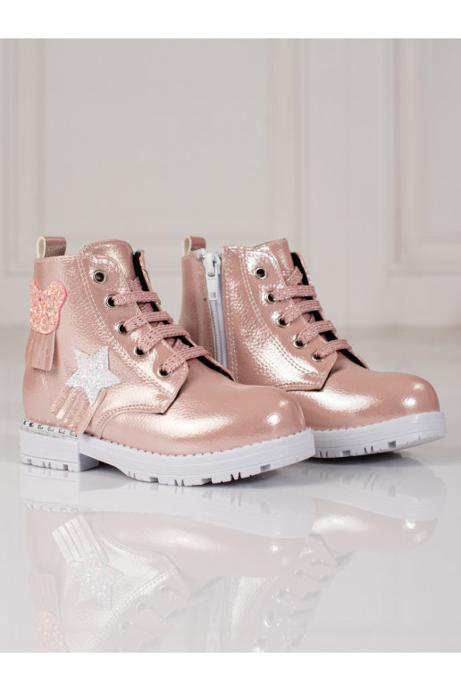 Dívčí kotníkové boty růžové