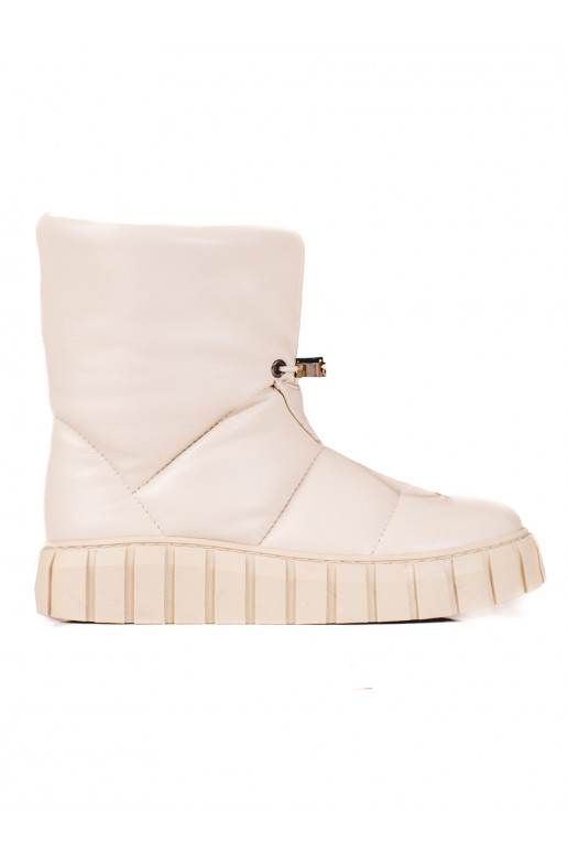 Dámské kožené sněhule s možností stáhnutí