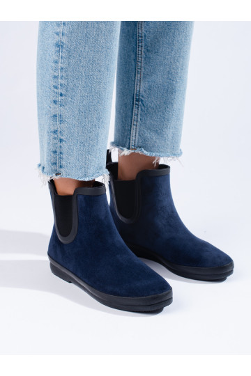 Semišové tmavě modré zateplené holínky Potocki 2
