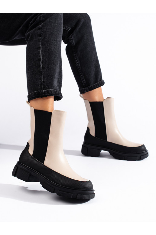 Béžové vysoké štibletky dámské