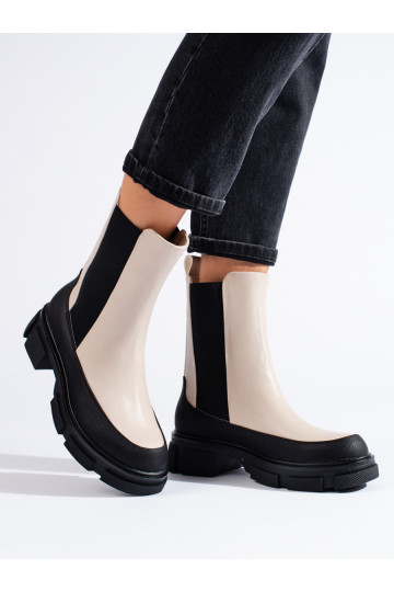 Béžové vysoké štibletky dámské 2