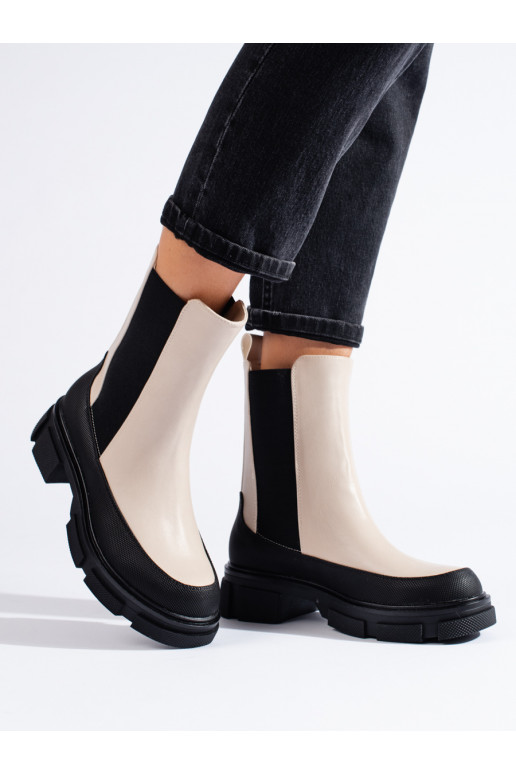 Béžové vysoké štibletky dámské