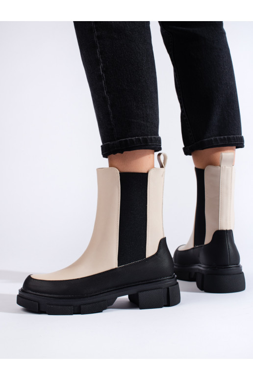 Béžové vysoké štibletky dámské