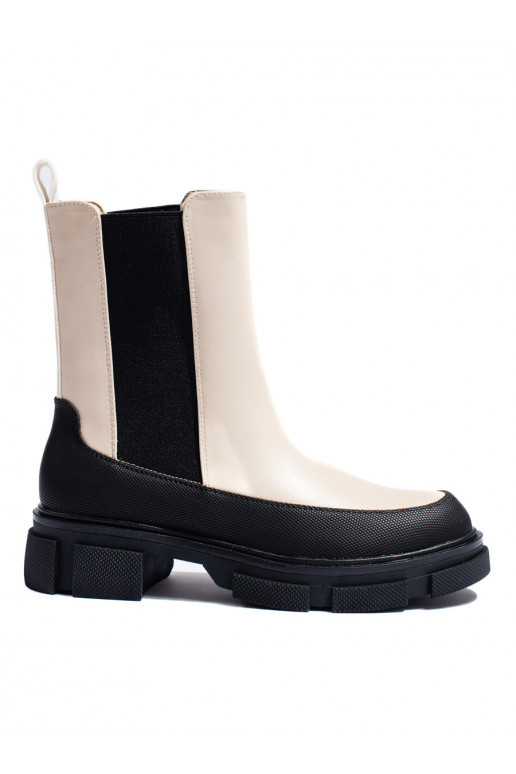 Béžové vysoké štibletky dámské