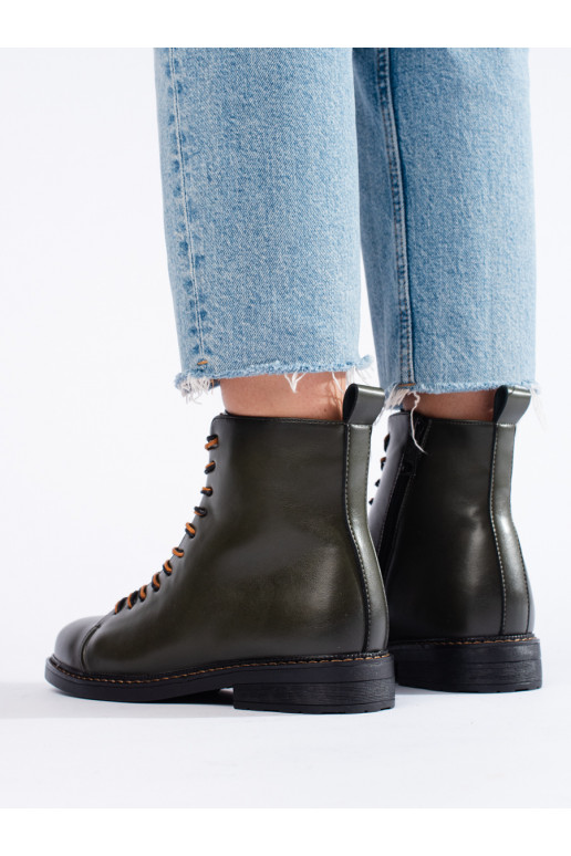 Šněrovací tmavě zelené dámské workery Vinceza