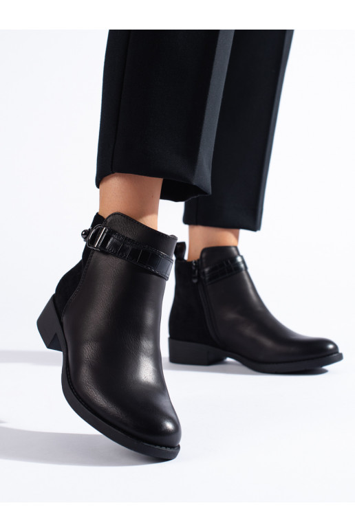 Černé klasické kotníkové dámské boty
