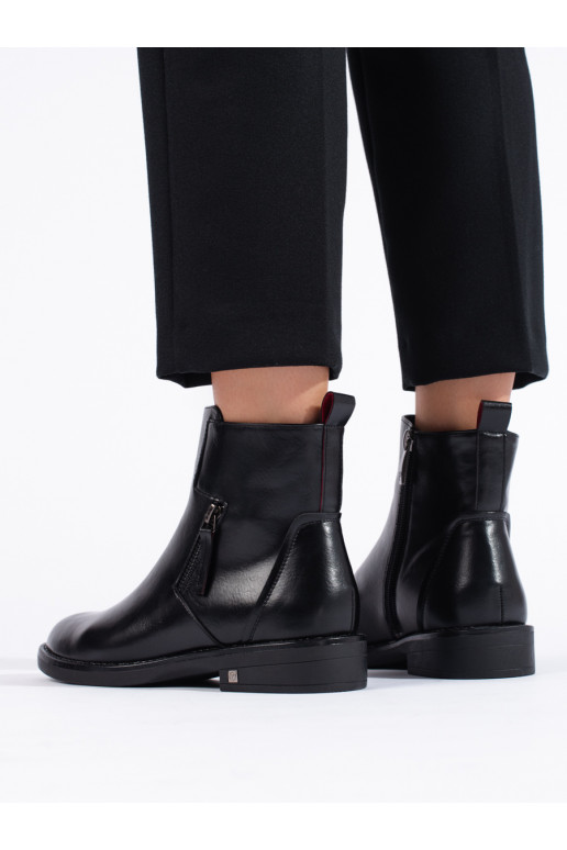 Černé elegantní dámské kotníkové boty Potocki