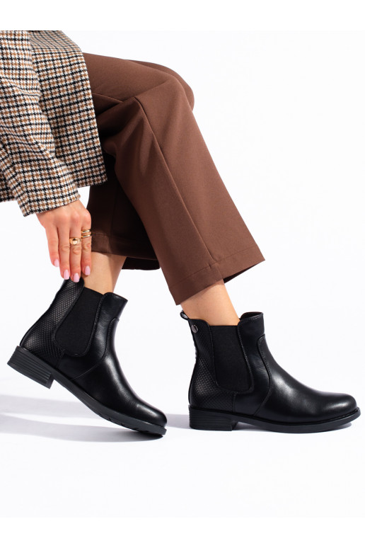 Černé dámské kotníkové boty štibletky