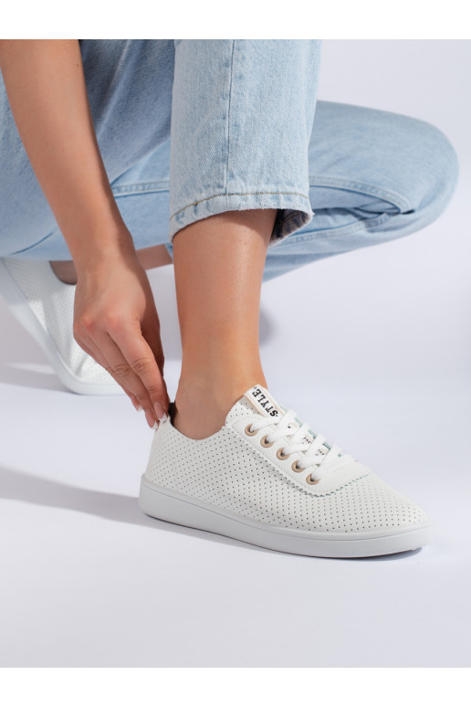 Bílé dírkované dámské tenisky