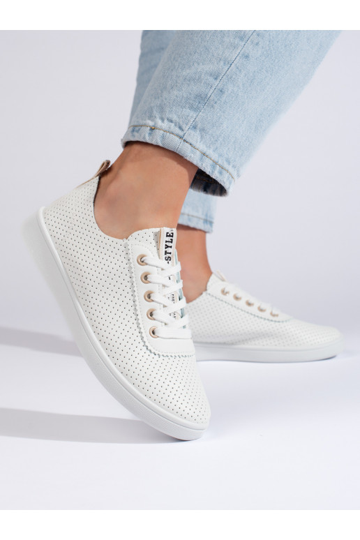 Bílé dírkované dámské tenisky