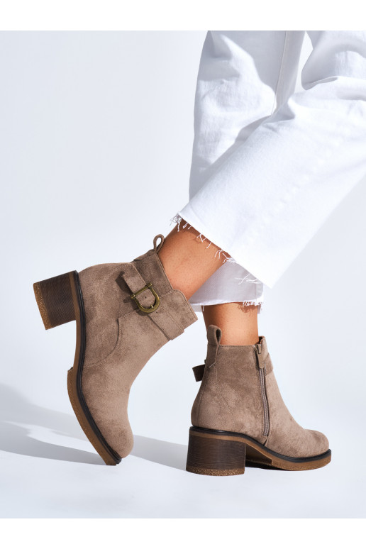 Béžové dámské kotníkové boty