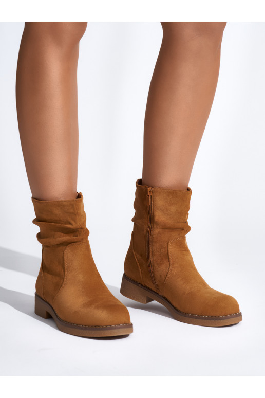 Hnědé kotníkové dámské kovbojky