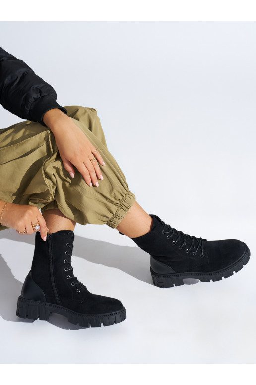 Černé šněrovací dámské workery