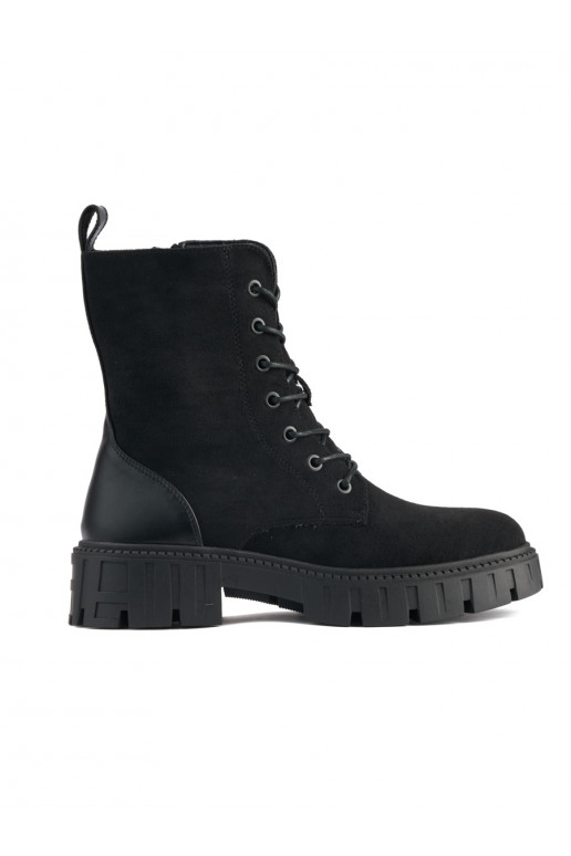 Černé šněrovací dámské workery