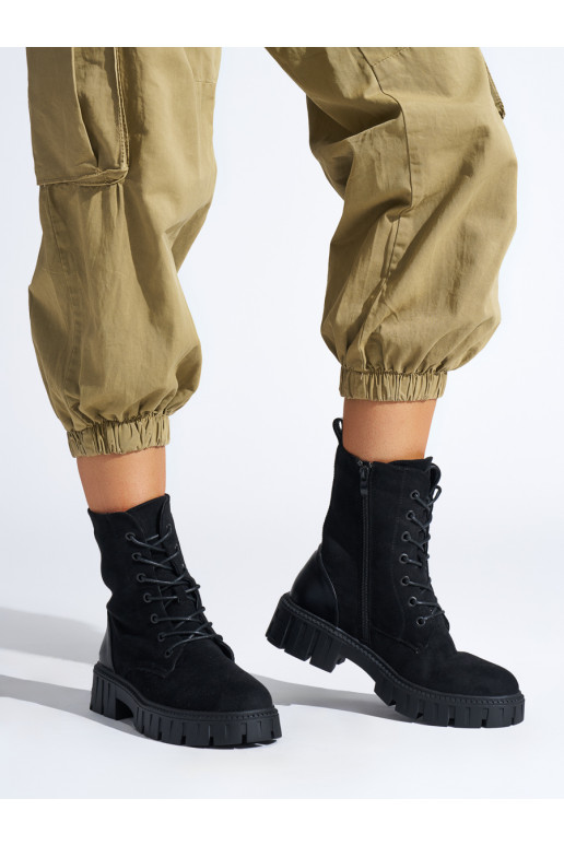 Černé šněrovací dámské workery