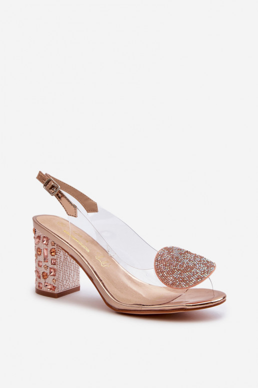 Basutės su kulniukais rausvo aukso...