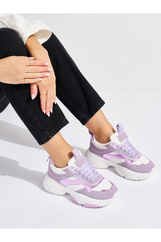 Fialové sportovní dámské boty na hrubé podrážce