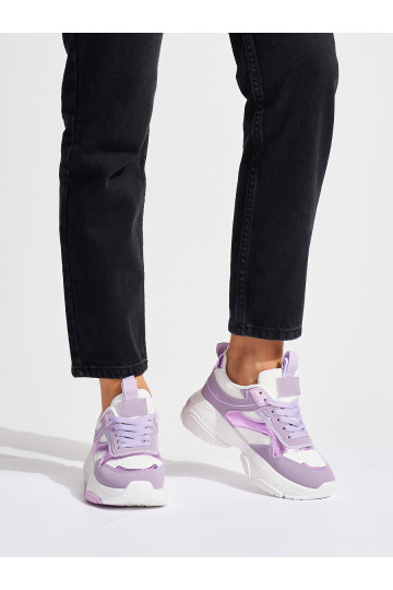 Fialové sportovní dámské boty na hrubé podrážce 2