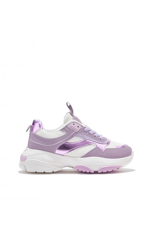 Fialové sportovní dámské boty na hrubé podrážce