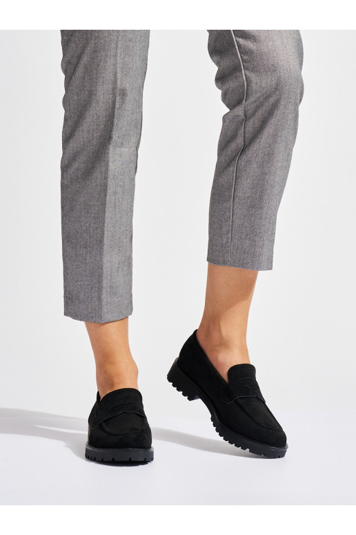 Černé semišové dámské mokasíny