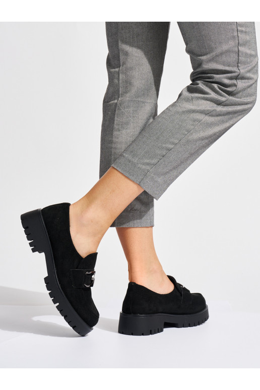 Semišové černé mokasíny dámské