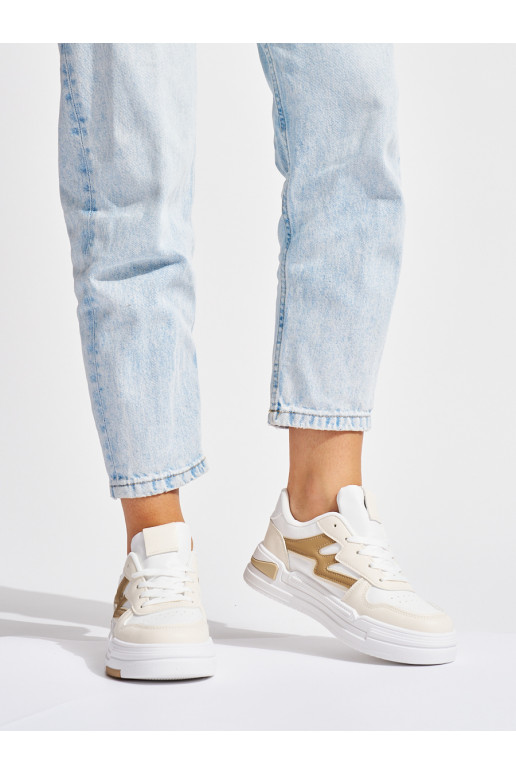Bílo-béžové sneakersy na platformě