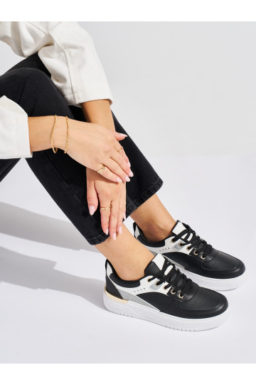 Černé boty sportovní na platformě