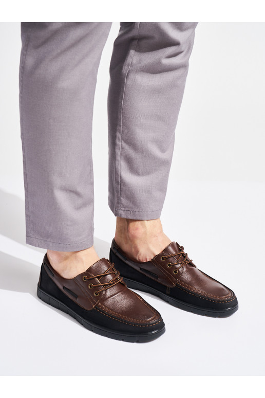 Pánské hnědé polobotky šněrovací